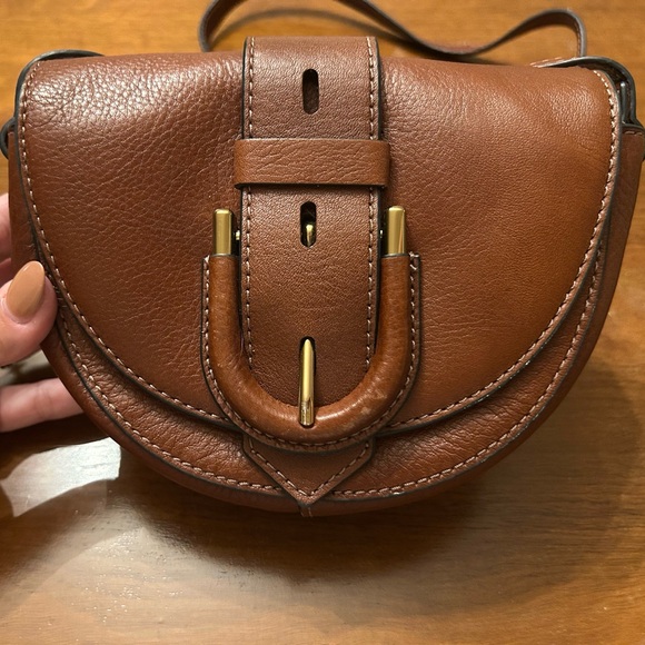 Fossil Brown Leather Saddle Bag - Picture 1 of 7